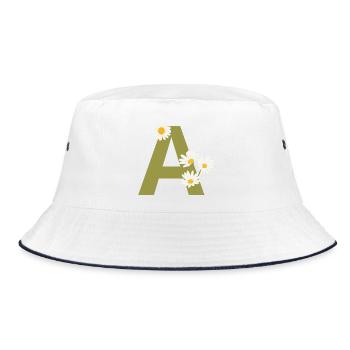 Brief an Green Daisies - Bucket Hat - Weiß/Navy - Vorne