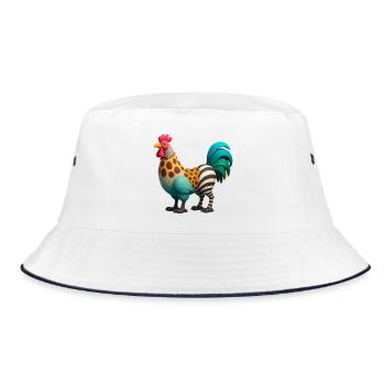 HYBRIDTIER – Baby & Kinder - Bucket Hat - Weiß/Navy - Vorne