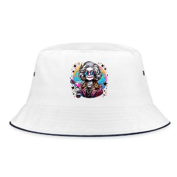 Oldie But Goldy Strong And Stylish - Bucket Hat - white/navy - Front