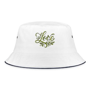 Love lettering with mistletoe - Bucket Hat - white/navy - Front