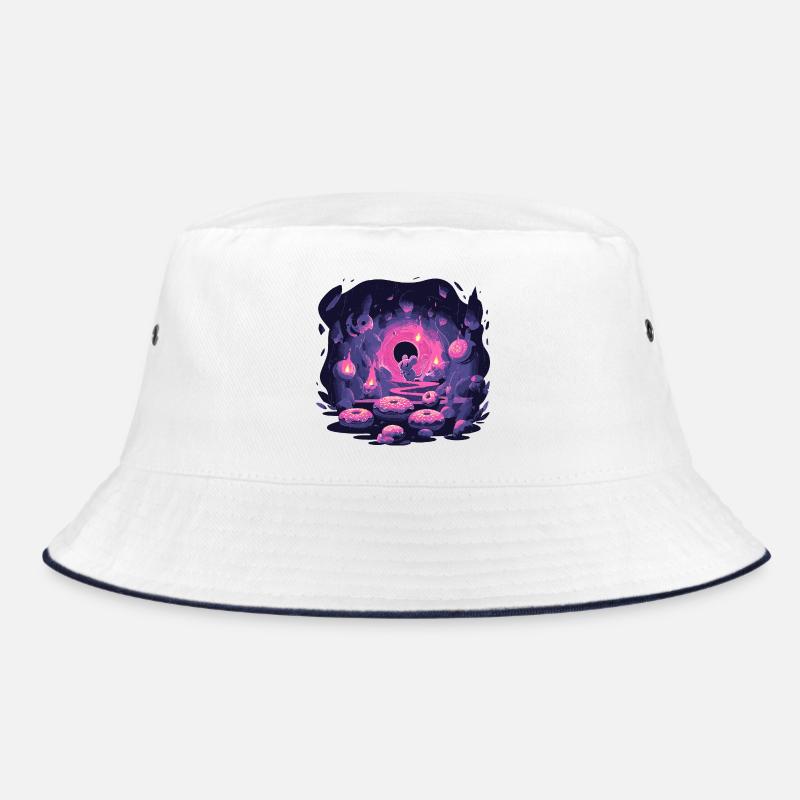 Neon Mouse Cave with Donuts Bucket Hat