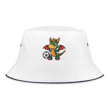 Dragon with ball - Bucket Hat - white/navy - Front