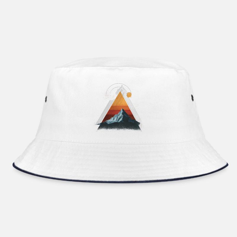 Mountain in Retro Triangle – Geometric Design Bucket Hat