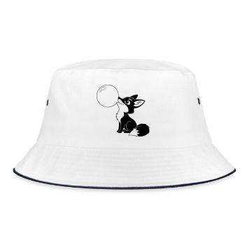Renard avec une bulle de savon – Motif d’animal mignon - Bob - blanc/marine - Devant
