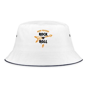 Slogan rock and roll haute tension avec guitare - Bob - blanc/marine - Devant
