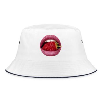 Pop Art Lèvres Bisou à la Fraise - Bob - blanc/marine - Devant