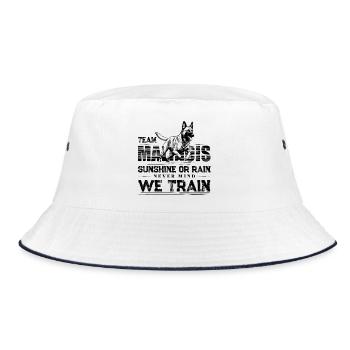 Belgian Malinois Dog Training Design - Bucket Hat - white/navy - Front