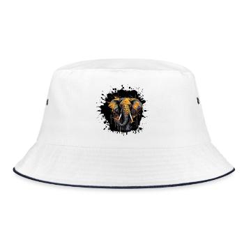 Elephant Splash - Bucket Hat - white/navy - Front