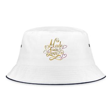 Made with Love  - Bucket Hat - Weiß/Navy - Vorne