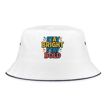 Stay Bright Stay Bold Colorful Motto - Bucket Hat - white/navy - Front