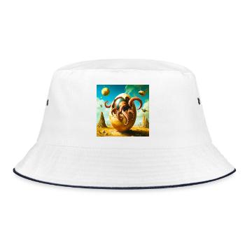 Octopus Egg in Desert Odyssey - Bucket Hat - white/navy - Front