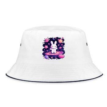 Space Bunny in the Sea of Stars - Bucket Hat - white/navy - Front