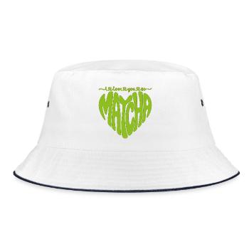 I love you so matcha - Bucket Hat - Weiß/Navy - Vorne