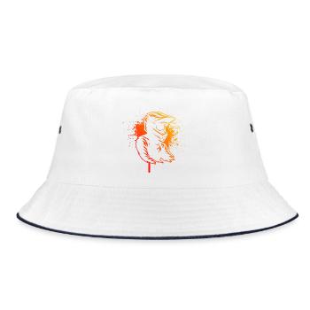 Motocross Vibes für Motocross - Bucket Hat - Weiß/Navy - Vorne
