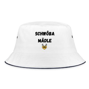 Schwoba Mädle Schwäbisch - Bucket Hat - Weiß/Navy - Vorne