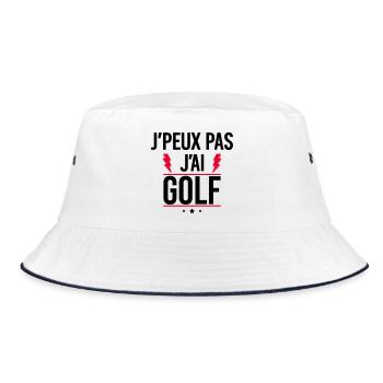 I Can't I Have Golf Humor Golf - Bucket Hat - white/navy - Front