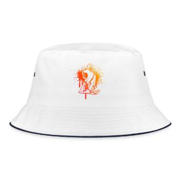 Unihockey Power Floorball Design - Bucket Hat - white/navy - Front