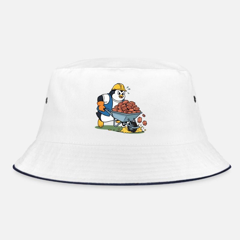 Süßer Pinguin Handwerker Bauarbeiter Baustelle Bucket Hat
