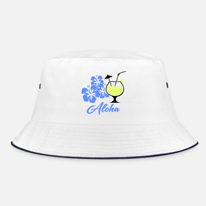 Aloha Hibiscus Tropical Drink Bucket Hat