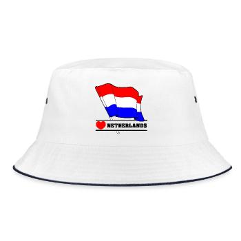 Drapeau des Pays-Bas avec cœur - Bob - blanc/marine - Devant