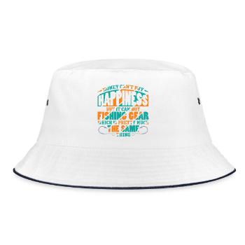 Angler Fischer Petrijünger Spruch Angeln Lustig - Bucket Hat - Weiß/Navy - Vorne