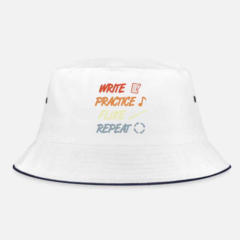 Write Practice Flute Repeat Bucket Hat
