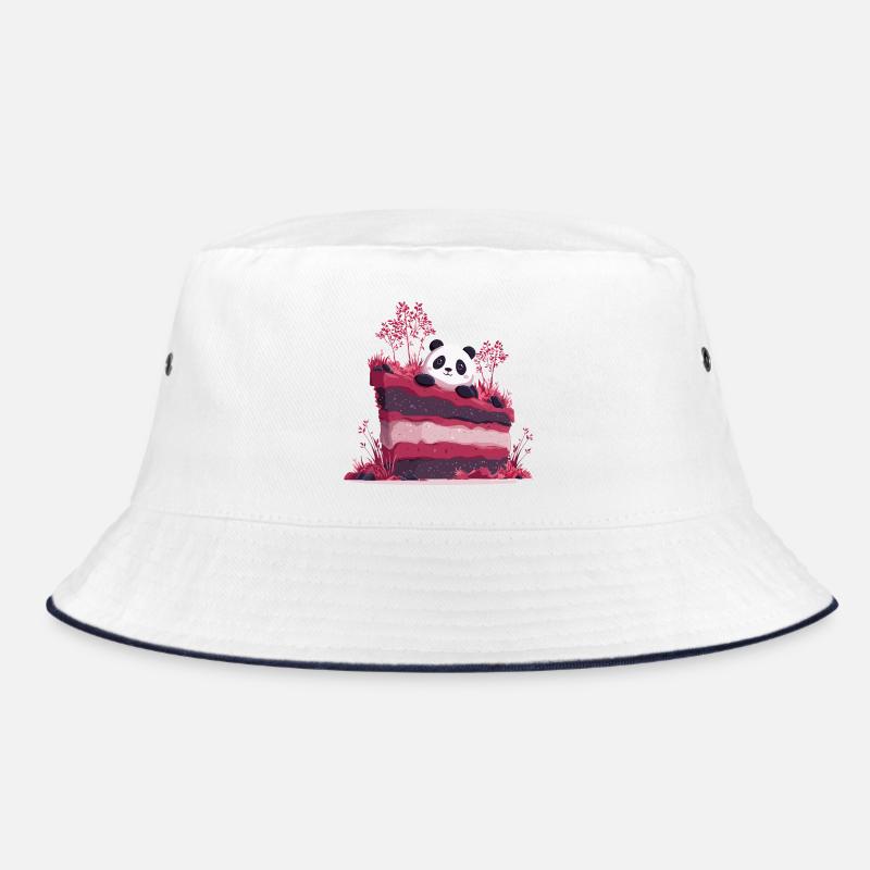 Panda auf pinkem Kuchenwald Bucket Hat