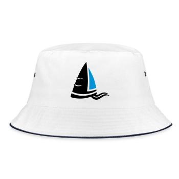 SeeLuft Segel Wappen Segelboot Logo Segelsport - Bucket Hat - Weiß/Navy - Vorne
