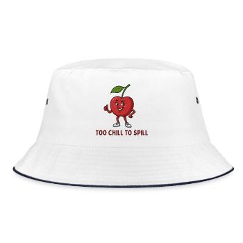 Cherry Too Chill To Spill - Bucket Hat - white/navy - Front