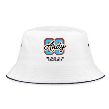 Andy Retro Varsity Emblem - Bucket Hat - white/navy - Front