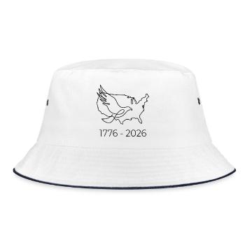  1776-2026 USA Semiquincentennial 250th - Bucket Hat - Weiß/Navy - Vorne