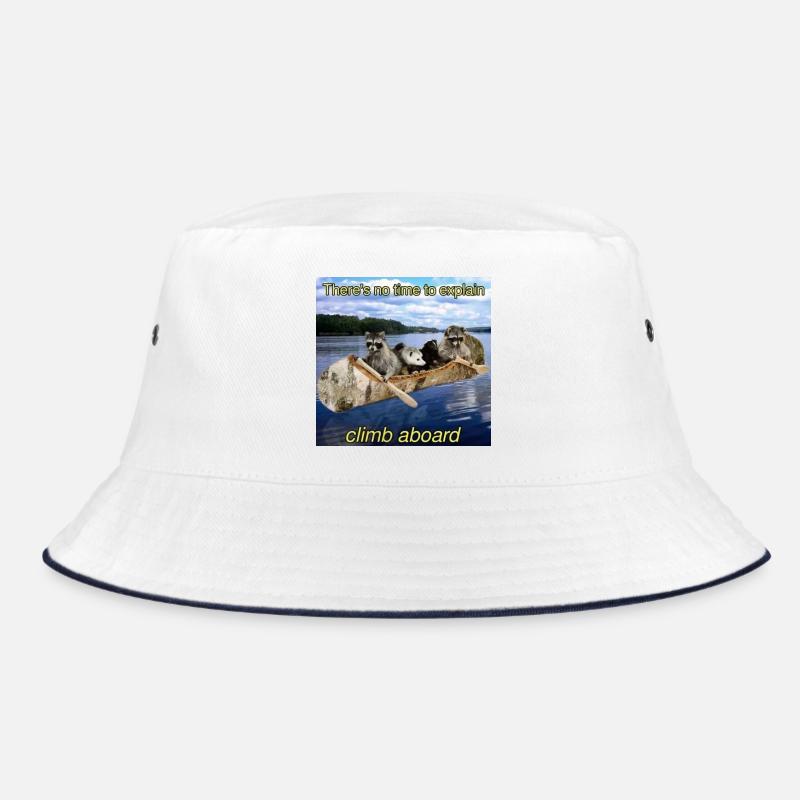 Waschbären-Flussrettungsboot - Bucket Hat - Weiß/Navy