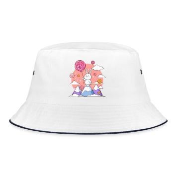 Sugar-sweet bunny on sugar summit - Bucket Hat - white/navy - Front