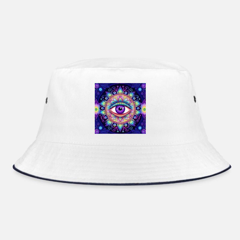 Eye in colored mandala Bucket Hat