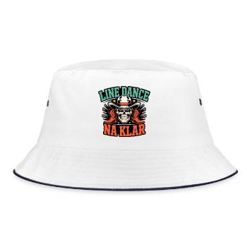 Line Dance Of course Skull Cowboy - Bucket Hat - white/navy - Front