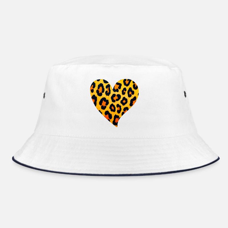 Leopard Herz Muster Bucket Hat