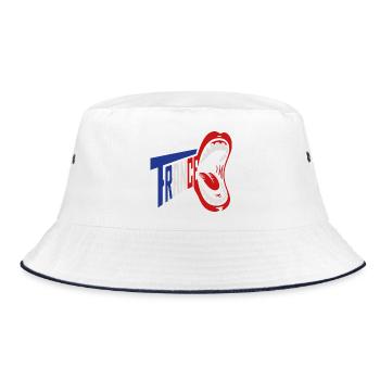 Trance Scream Retro Typography - Bucket Hat - white/navy - Front