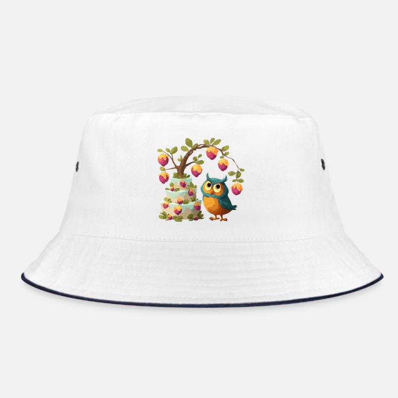 Eule am Obstkuchenbaum Bucket Hat