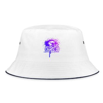 Roadbike Stil für jeden Anlass - Bucket Hat - Weiß/Navy - Vorne