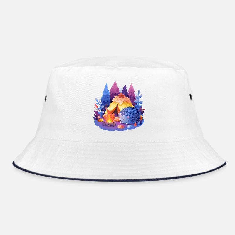 Schlafender Igel am Lagerfeuer Bucket Hat