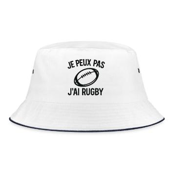 Je peux pas j'ai rugby - Bob - blanc/marine - Devant