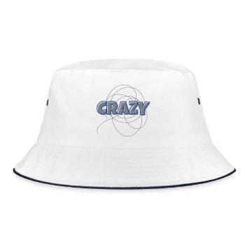 Crazy - Bucket Hat - white/navy - Front