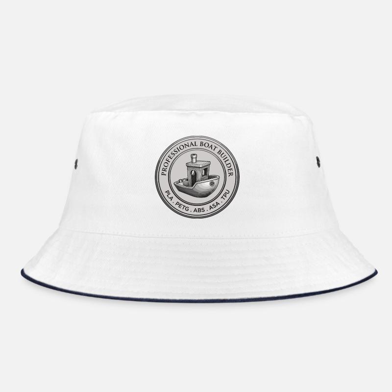 Professional Boat Builder – 3D Printing Emblem - Bucket Hat - white/navy