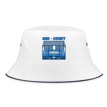 Padel Mid Court Crisis - Funny Padel Gift - Bucket Hat - white/navy - Front