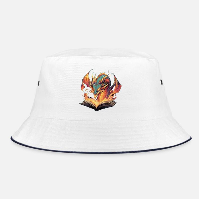 Dragon Book Transformation Fire Design Bucket Hat