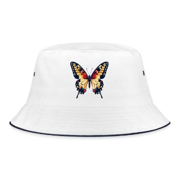 Beautiful Colorful Butterfly Spring Motif - Bucket Hat - white/navy - Front