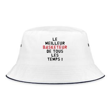 Basketball Best Basketball Player - Bucket Hat - white/navy - Front