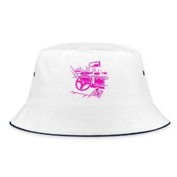 Neon Car Cockpit - Bucket Hat - white/navy - Front