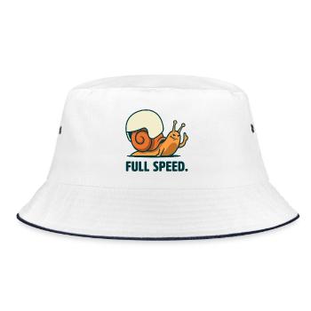 Schnecke mit voller Geschwindigkeit - Bucket Hat - Weiß/Navy - Vorne