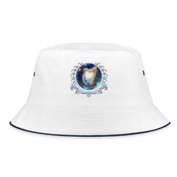Sky Harp in Stellar Whirlpool - Bucket Hat - white/navy - Front